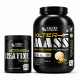 Kilter Nutrition Mass Gainer Vanilla 1kg + Micronised Creatine Monohydrate Unflavoured 100g Combo | Complete Muscle Building & Performance Stack