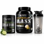 Kilter Nutrition Mass Gainer 3kg + Micronised Creatine Monohydrate 100g + Premium Shaker Combo | Complete Muscle Building & Performance Stack
