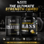 Kilter Nutrition Mass Gainer 1kg + Micronised Creatine Monohydrate 100g Combo | Complete Muscle Building & Performance Stack