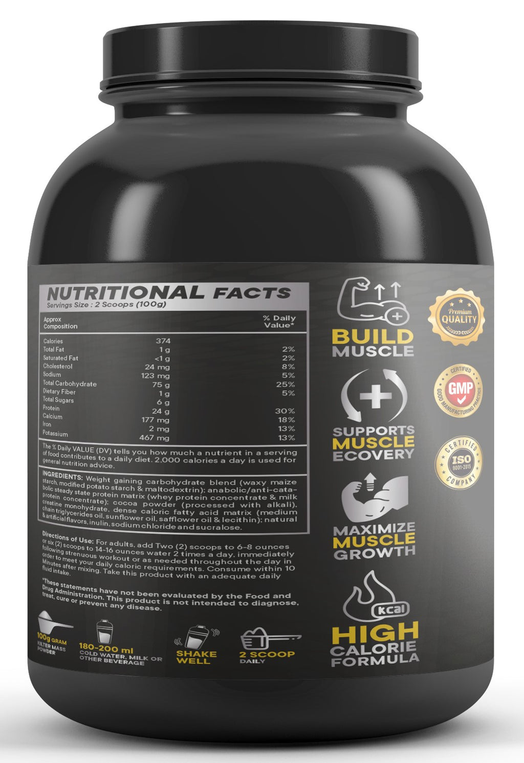 Kilter Nutrition Mass Gainer High Calorie Formula – Vanilla 3kg
