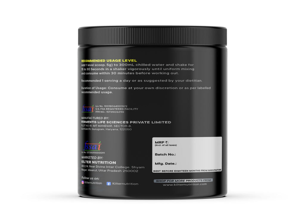 Kilter Nutrition Pre-Workout Masala Lemonade 250g