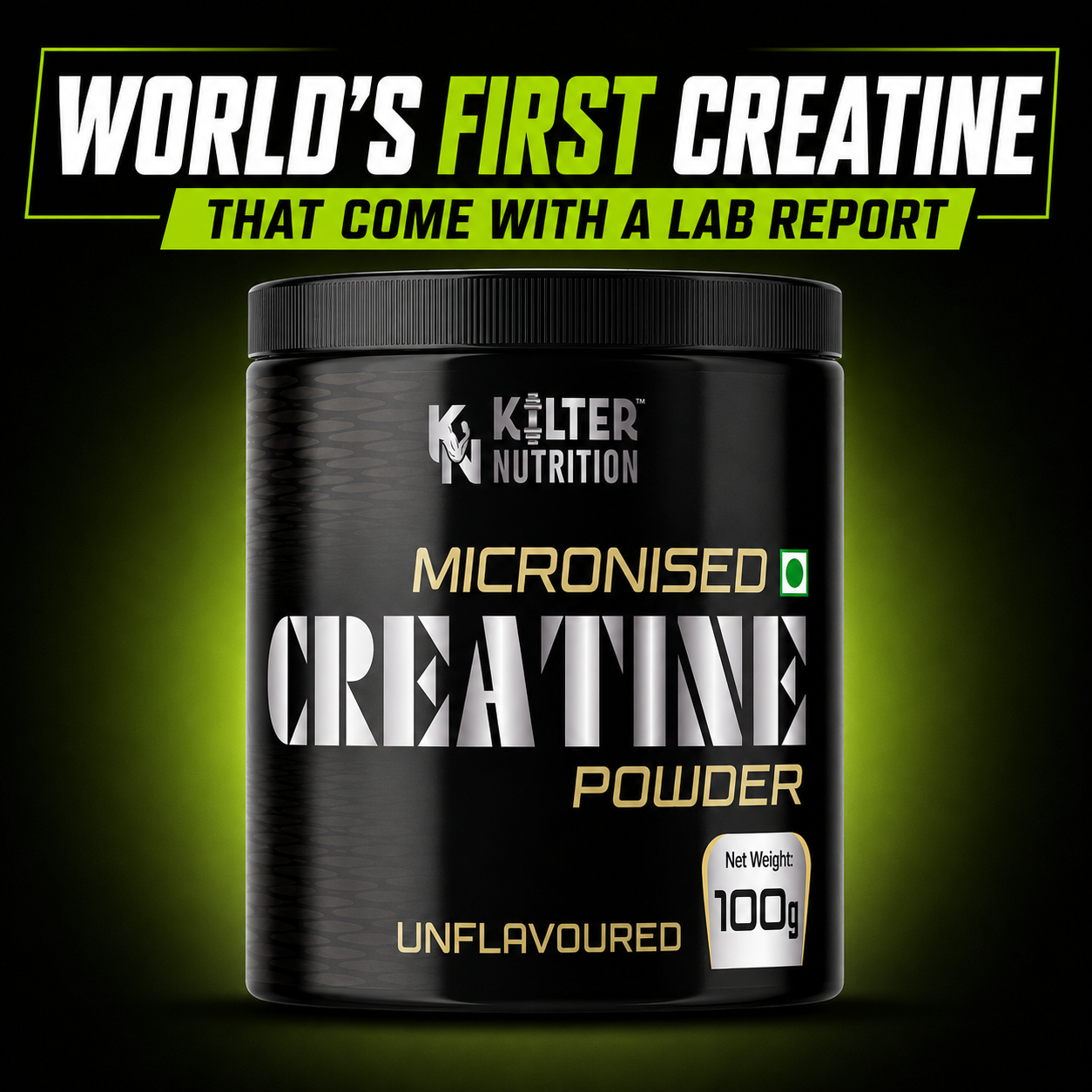 Kilter Nutrition Micronised Creatine Monohydrate Unflavoured | 100% Pure Creatine | 100g