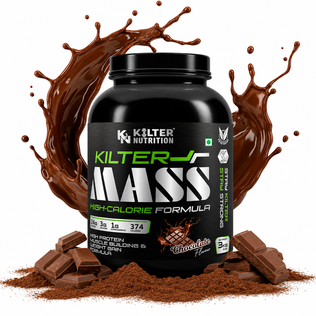 Kilter Nutrition Mass Gainer High Calorie Formula – Chocolate 3kg | High Protein & Carb Blend for Muscle Mass, Strength & Weight Gain