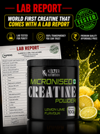 Kilter Nutrition Micronised Creatine Monohydrate Lemon Lime | 100% Pure Creatine | 100g