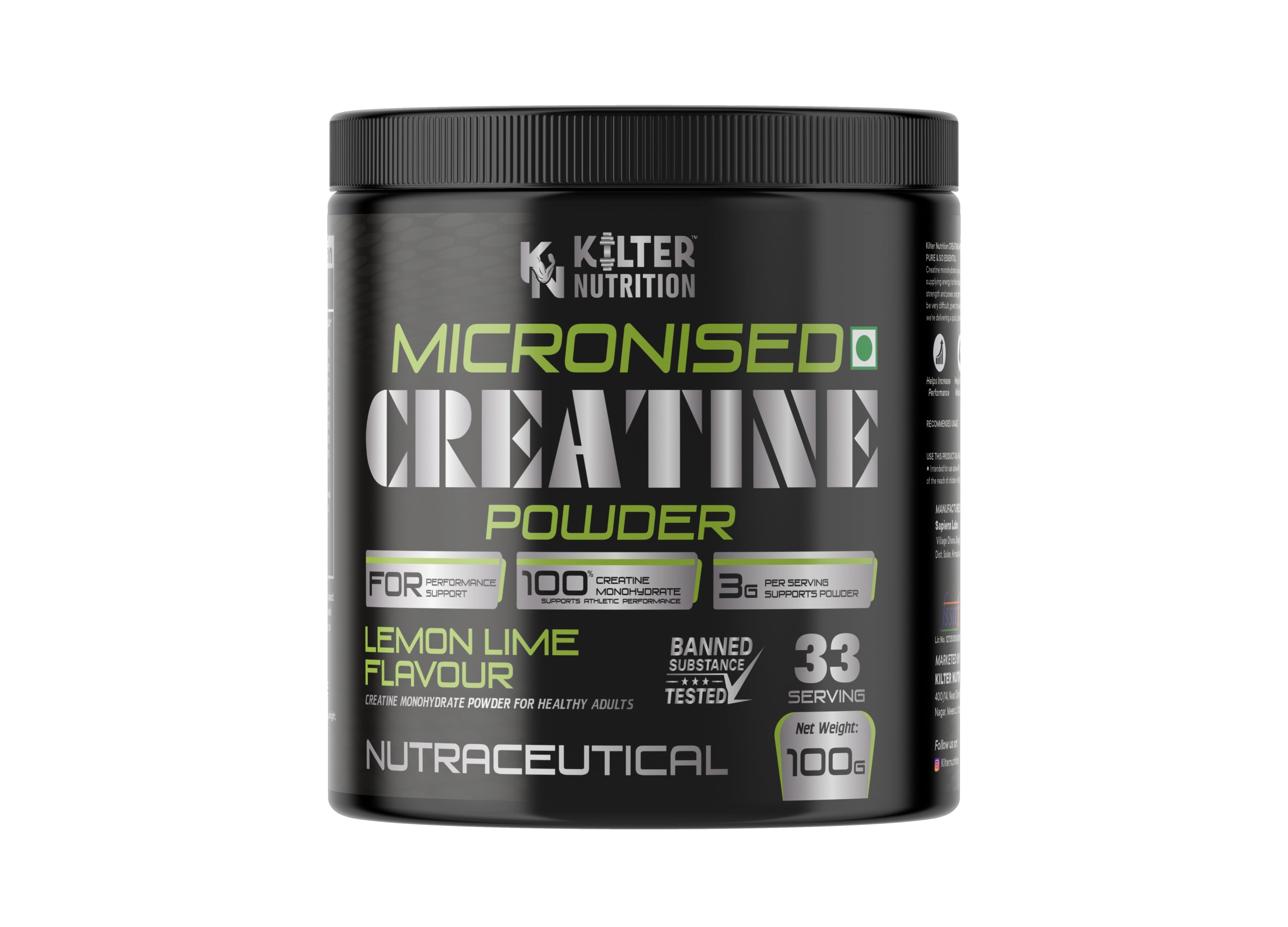 Kilter Nutrition Micronised Creatine Lemon Lime