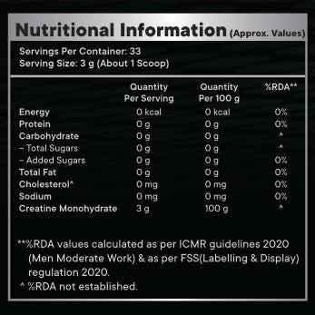 Kilter Nutrition Micronised Creatine Monohydrate Unflavoured | 100% Pure Creatine | 100g
