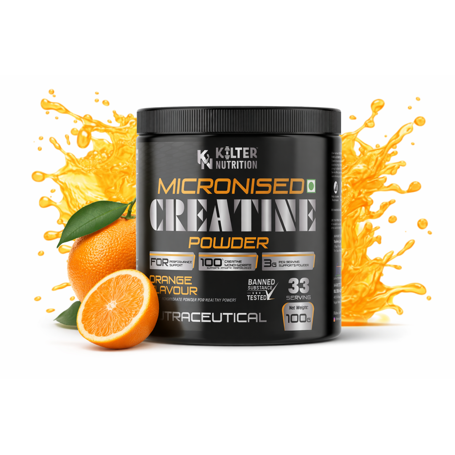 Kilter Nutrition Micronised Creatine Orange